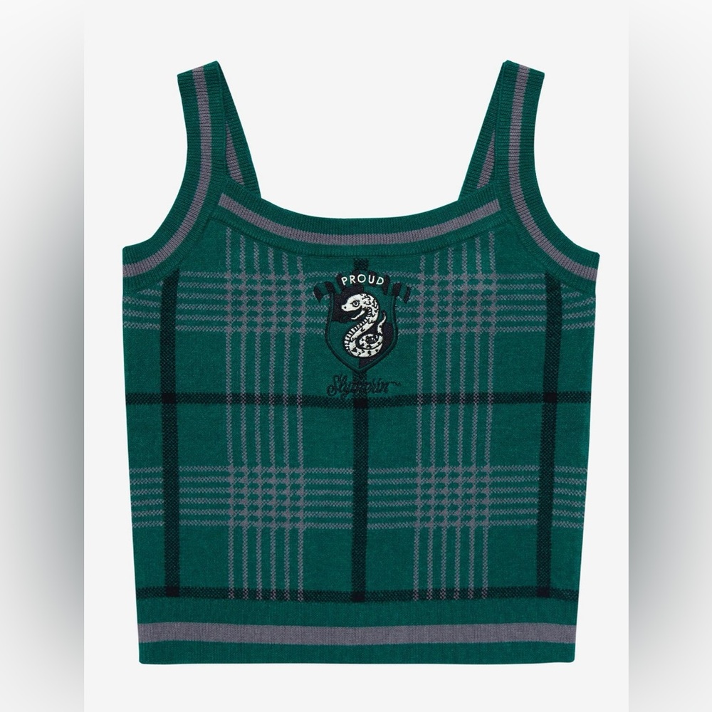 Box Lunch Harry Potter Slytherin Plus Size Plaid Knit Tank Top